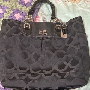 Coach Black Monogram Tote Bag